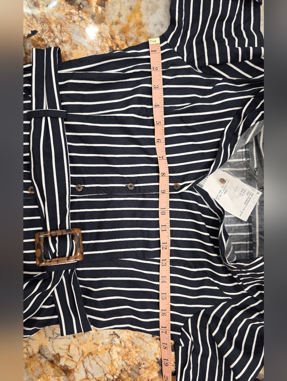 MANGO black and white striped cotton shirt dress NWT M - Picture 8 of 8